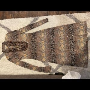 Snakeskin Bodycon MIDI Dress